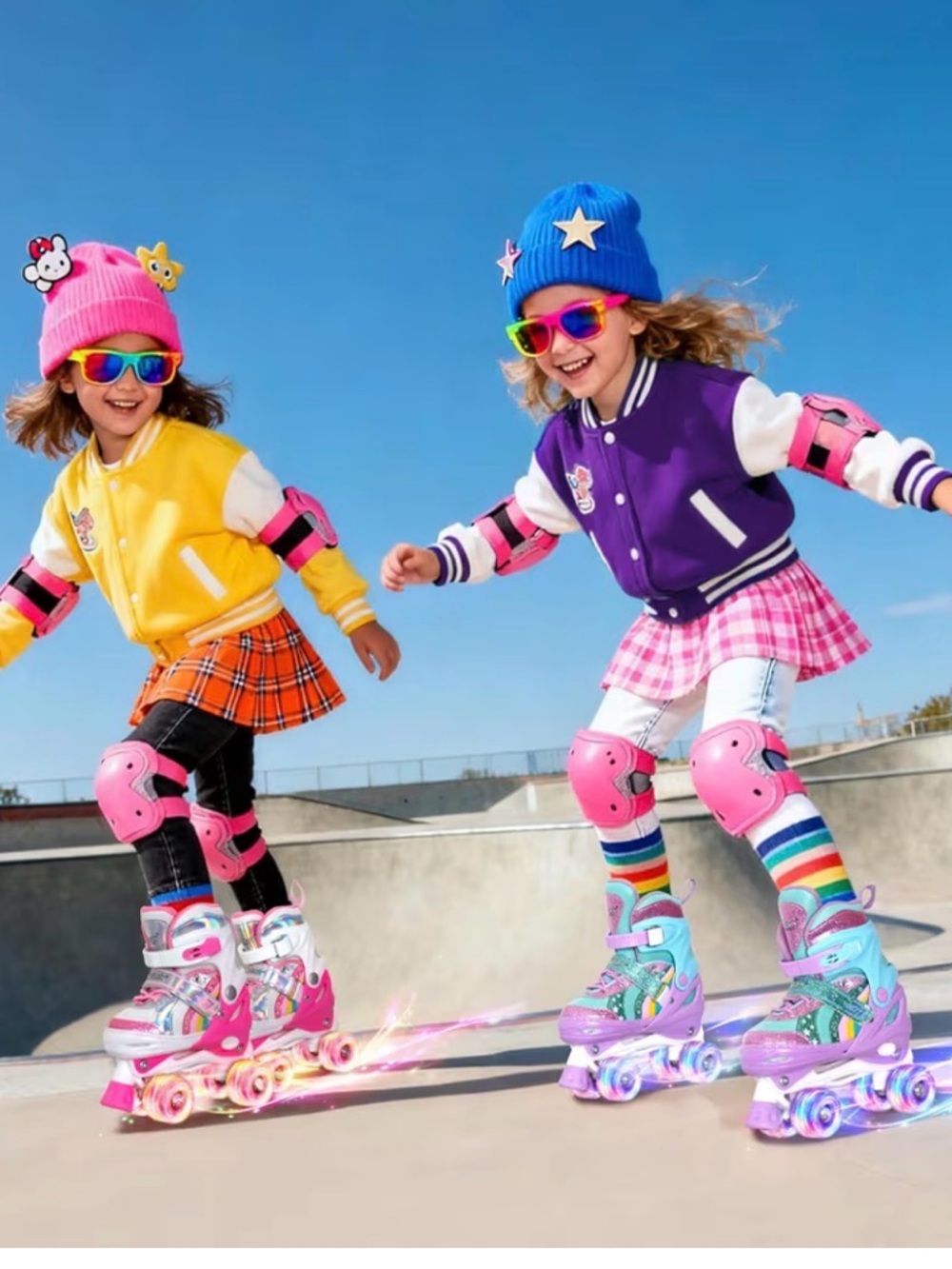 Onex Pink Girls' Adjustable Quad Roller Skates